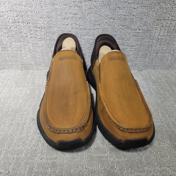 Skechers Parson Oswin Men's Size US 12 Brown Leather Slip On Shoes 204866WW - Picture 2 of 11